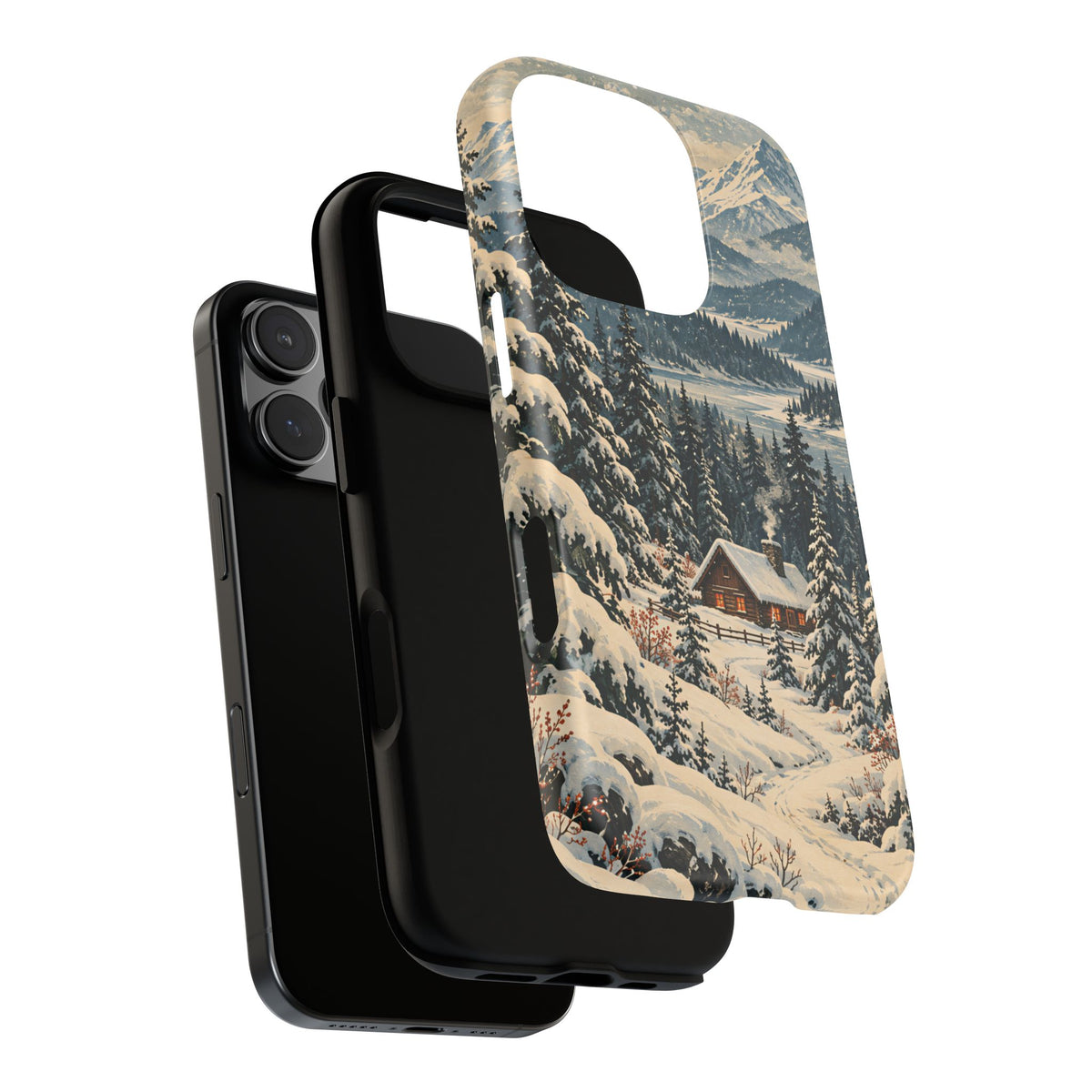 Vintage Winter Cabin Tough Phone Case