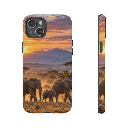Elephants at First Light iPhone Tough Case | african elephants
