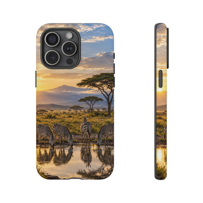 Zebra Water Mirror iPhone Tough Case | zebra safari