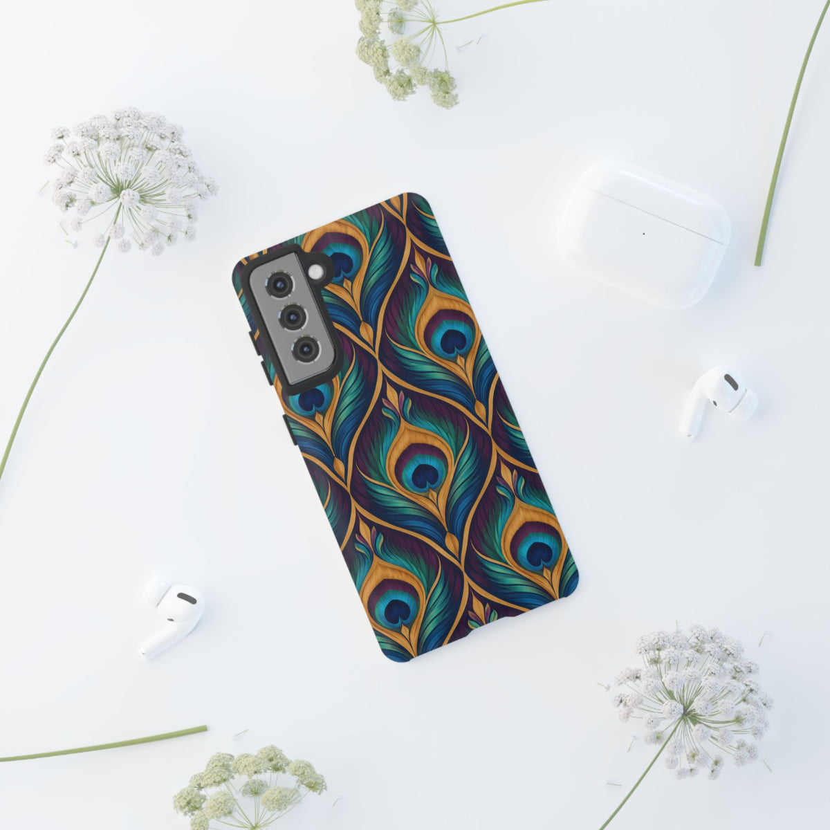 Peacock Nocturne Samsung Galaxy Tough Case | art deco
