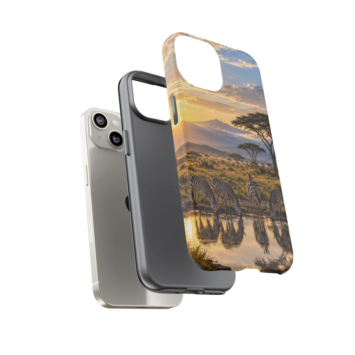Zebra Water Mirror iPhone Tough Case | zebra safari