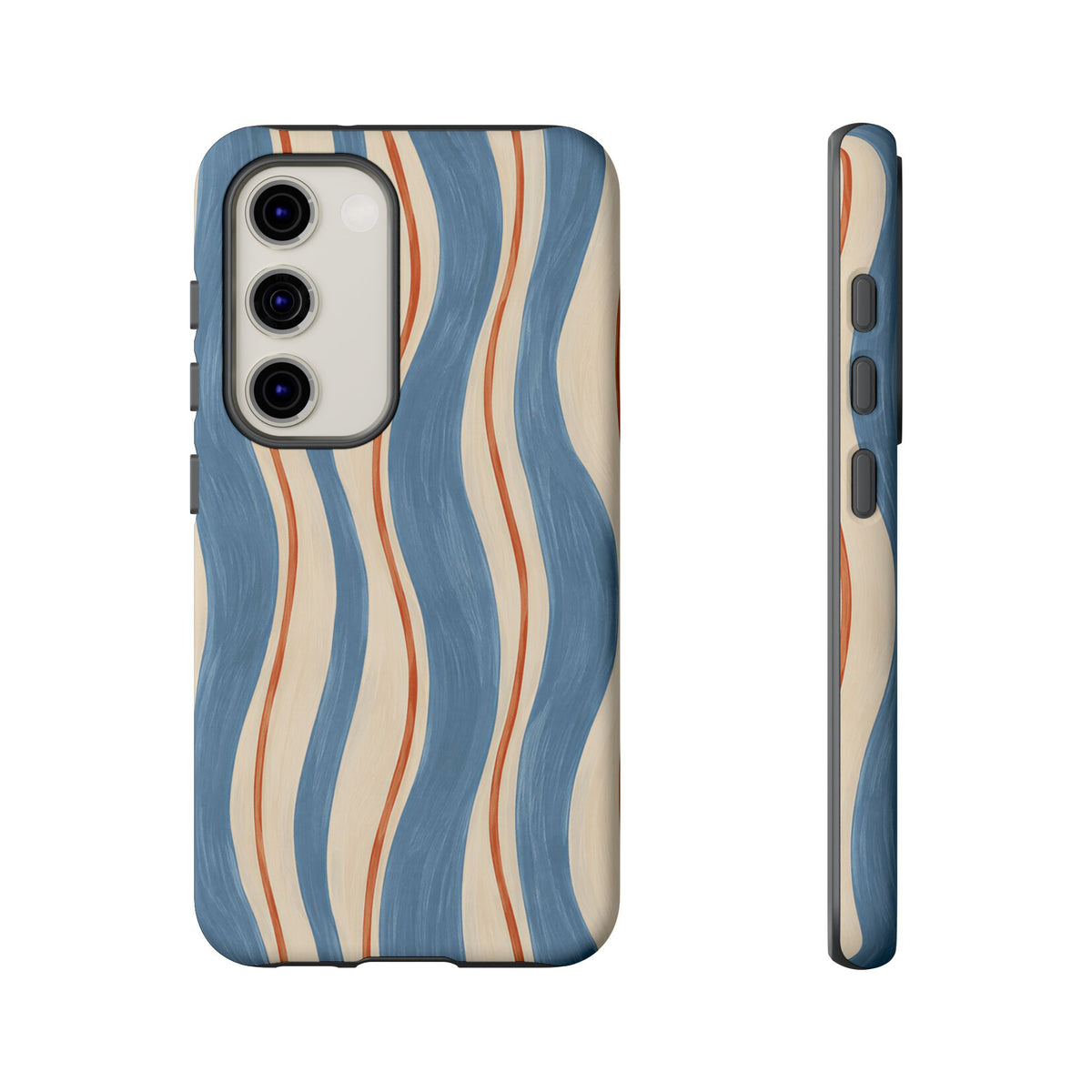 Blue Wavy Stripe Samsung Galaxy Tough Case | Riviera Ribbons