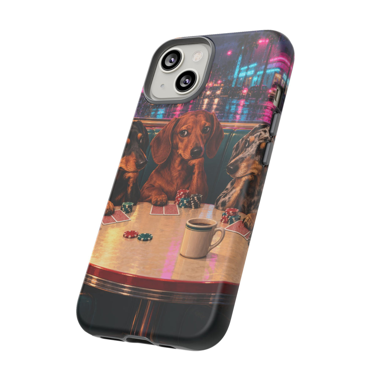 All-Night Aces iPhone Tough Case | dachshund poker