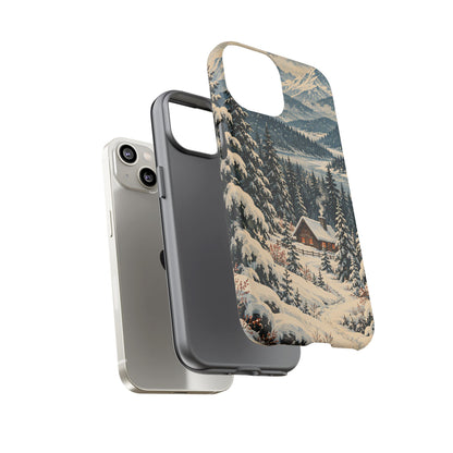 Vintage Winter Cabin Tough Phone Case
