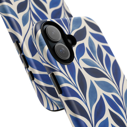 Cobalt Current iPhone Tough Case | Cobalt Blue Leaf Pattern