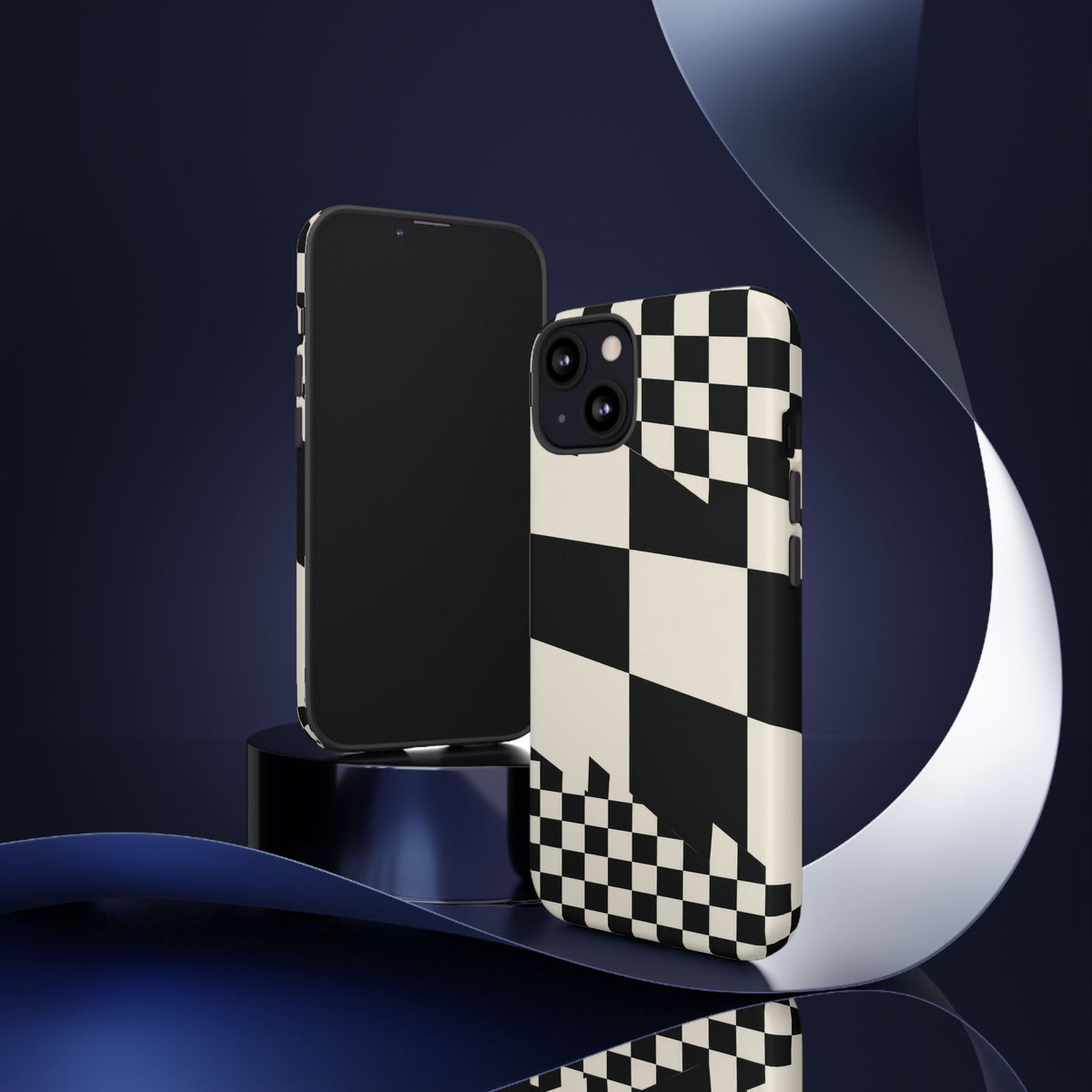 Check Shift iPhone Tough Case | Black & White Checkerboard