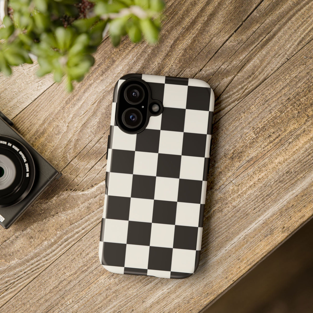 Classic Check iPhone Tough Case | Black & White Checkerboard