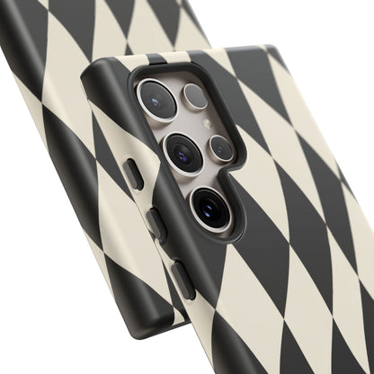 Harlequin Sway Samsung Galaxy Tough Case | Black & White Harlequin