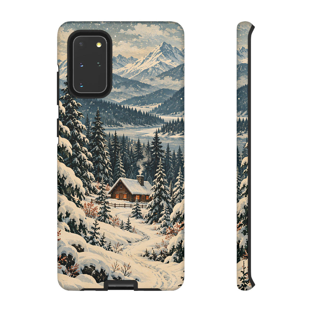 Vintage Winter Cabin Tough Phone Case