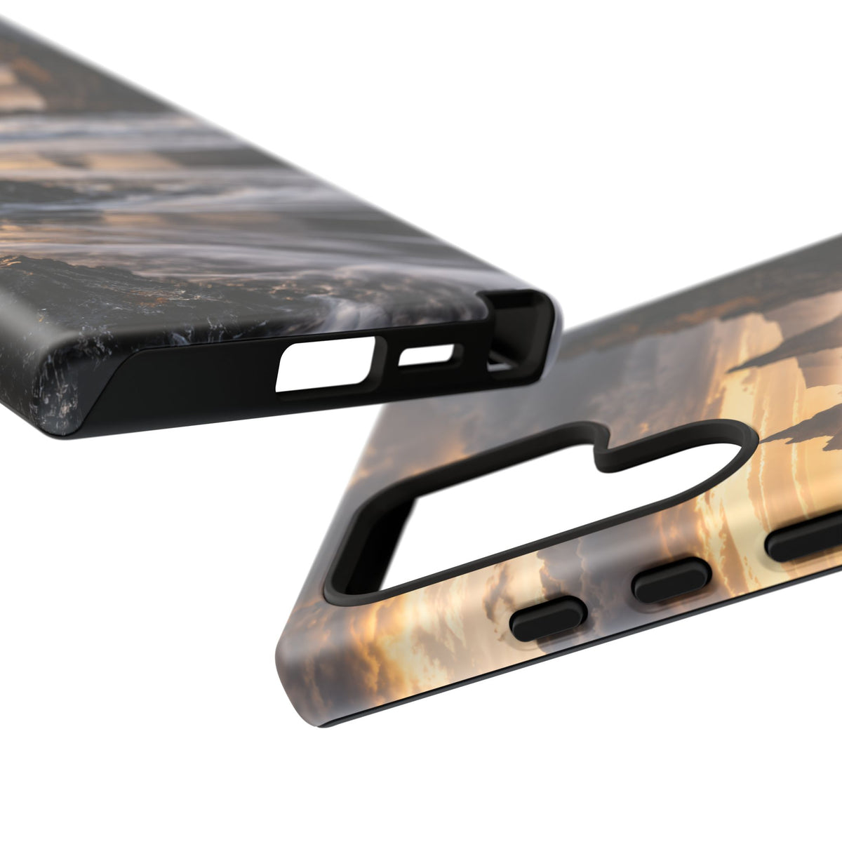Black Sand and Silver Samsung Galaxy Tough Case | black sand beach