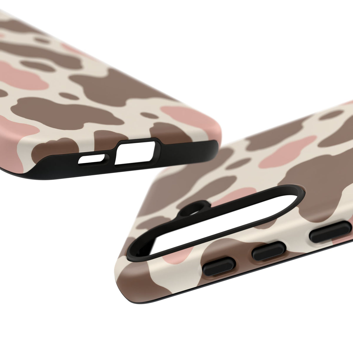 Mocha Blush Samsung Galaxy Tough Case | Brown & Pink Cow Print