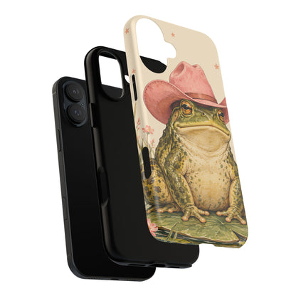 Cowboy Frog iPhone Tough Case | Pink Hat Bullfrog