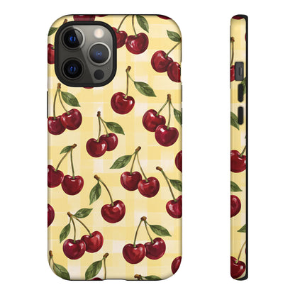 Cherry Gingham iPhone Tough Case | Cherry Picnic