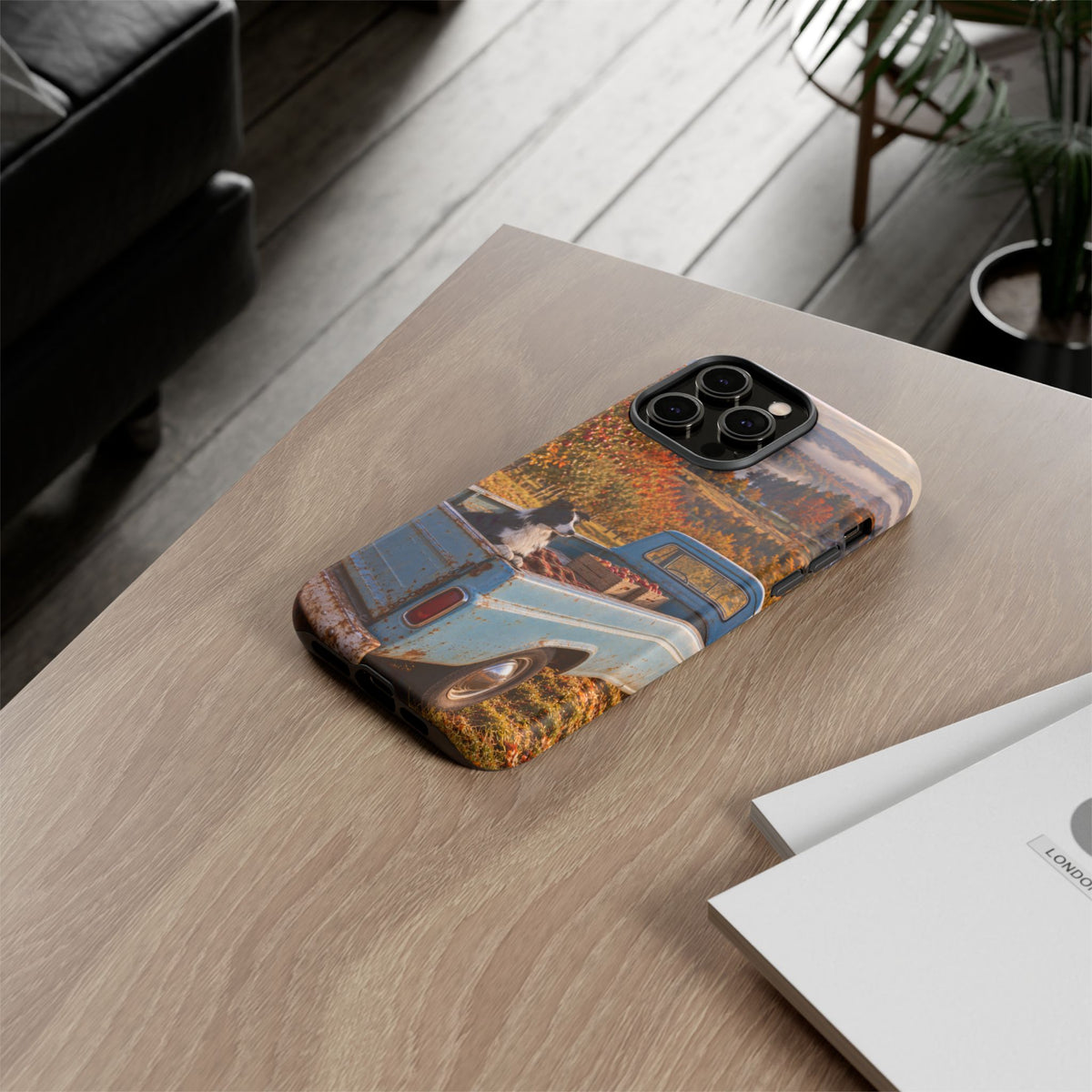 Blue Truck October iPhone Tough Case | border collie