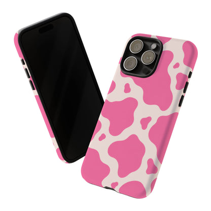 Strawberry Milk iPhone Tough Case | Pink Cow Print