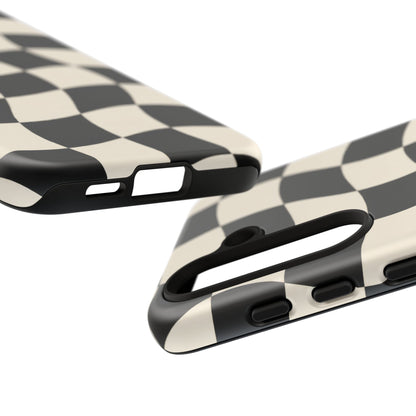 Liquid Check Samsung Galaxy Tough Case | Wavy Checkerboard