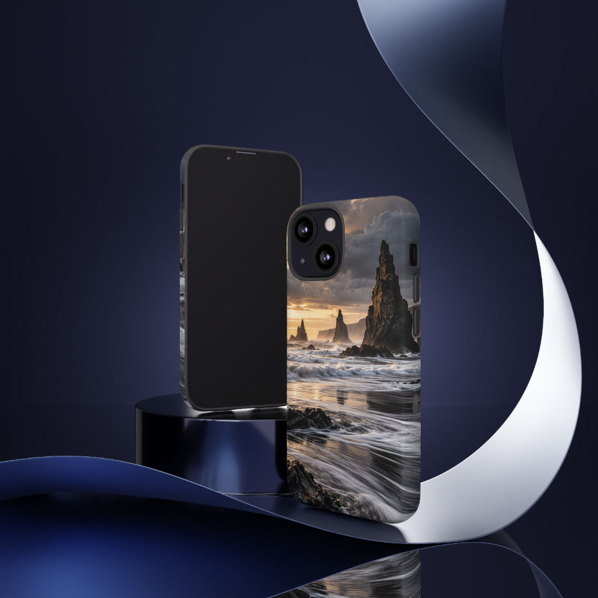 Black Sand and Silver iPhone Tough Case | black sand beach