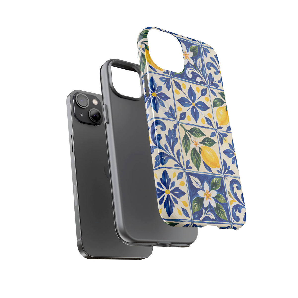 Blue Lemon Tile iPhone Tough Case | Azulejo Orchard