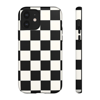 Classic Check iPhone Tough Case | Black & White Checkerboard