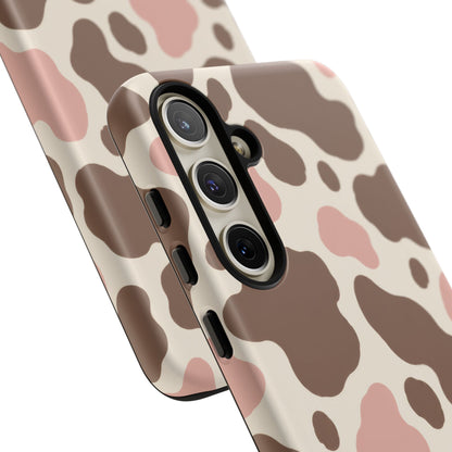 Mocha Blush Samsung Galaxy Tough Case | Brown & Pink Cow Print