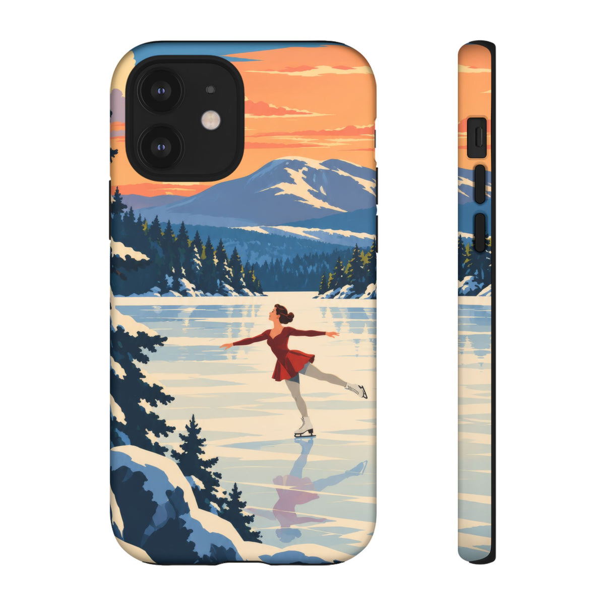 Lake Placid Skater — Winter Glide iPhone Tough Case