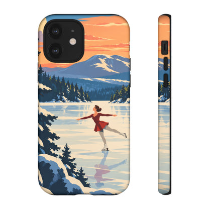 Lake Placid Skater — Winter Glide iPhone Tough Case