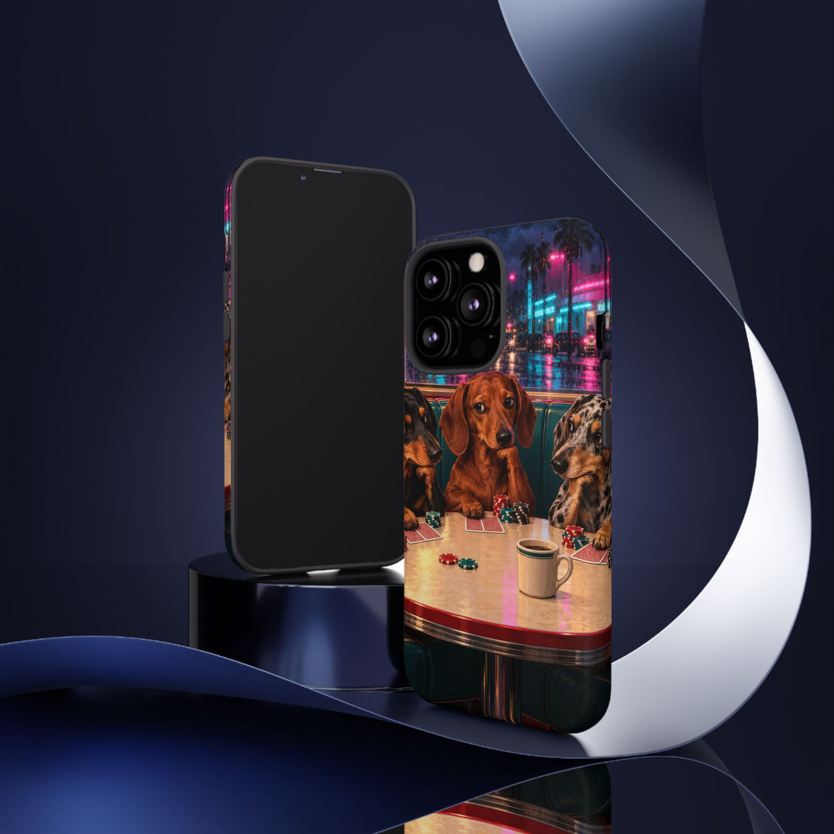 All-Night Aces iPhone Tough Case | dachshund poker
