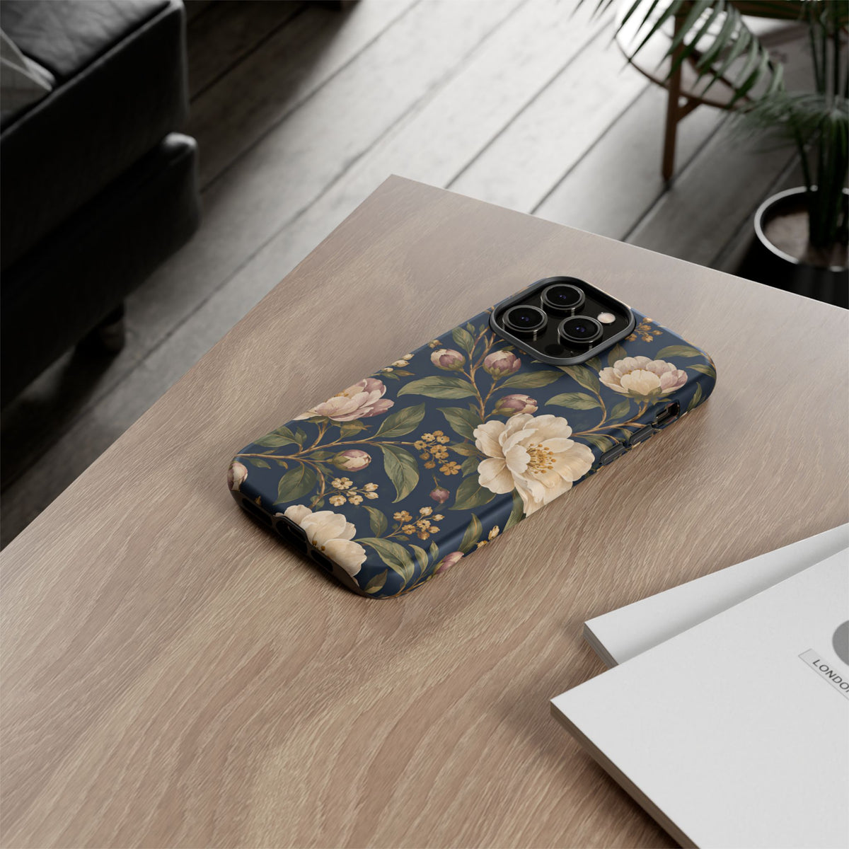 Dark Floral iPhone Tough Case | Midnight Camellia