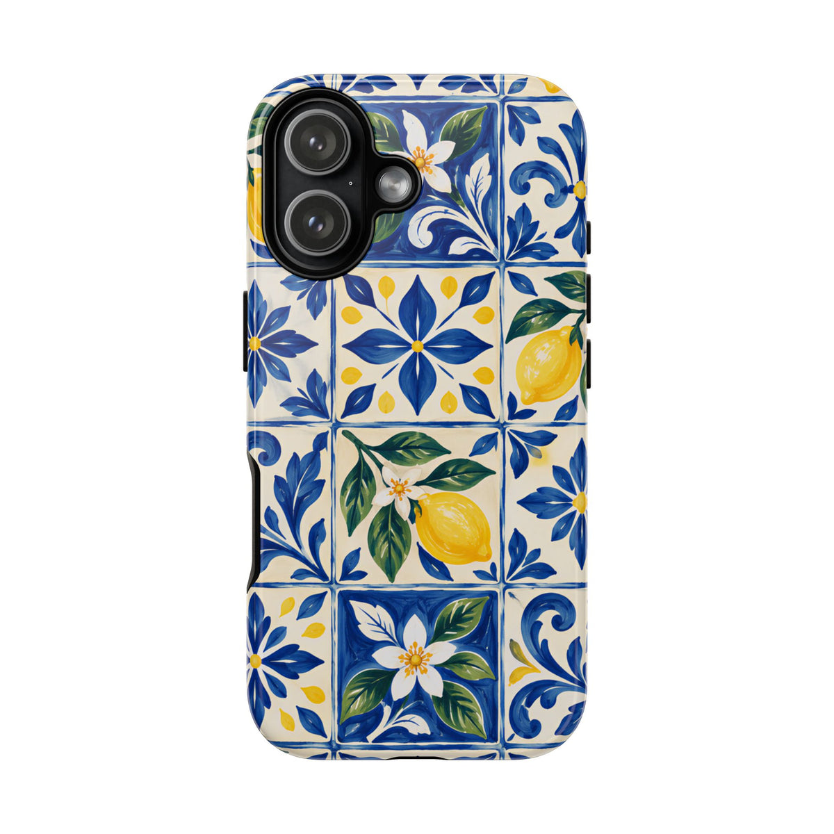 Blue Lemon Tile iPhone Tough Case | Azulejo Orchard