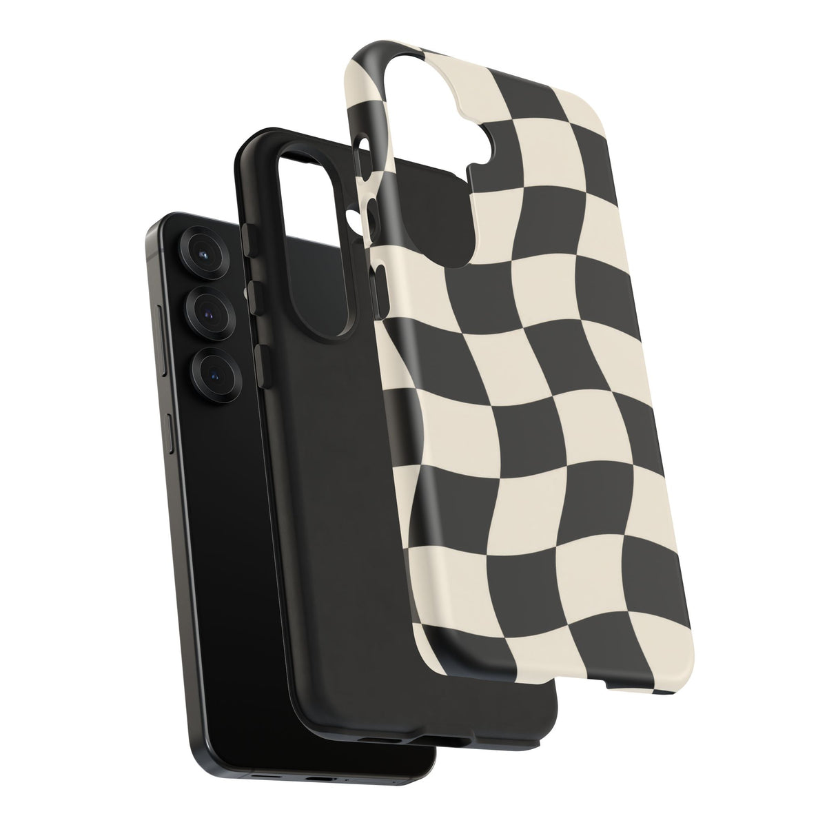 Liquid Check Samsung Galaxy Tough Case | Wavy Checkerboard
