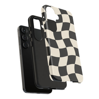 Liquid Check Samsung Galaxy Tough Case | Wavy Checkerboard