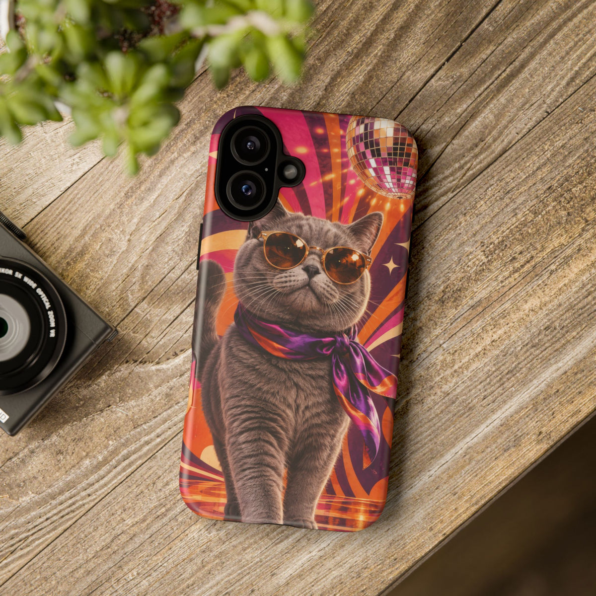 Disco Whiskers iPhone Tough Case | disco cat