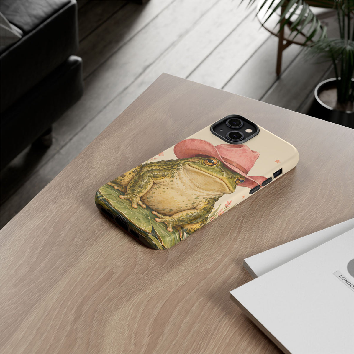 Cowboy Frog iPhone Tough Case | Pink Hat Bullfrog