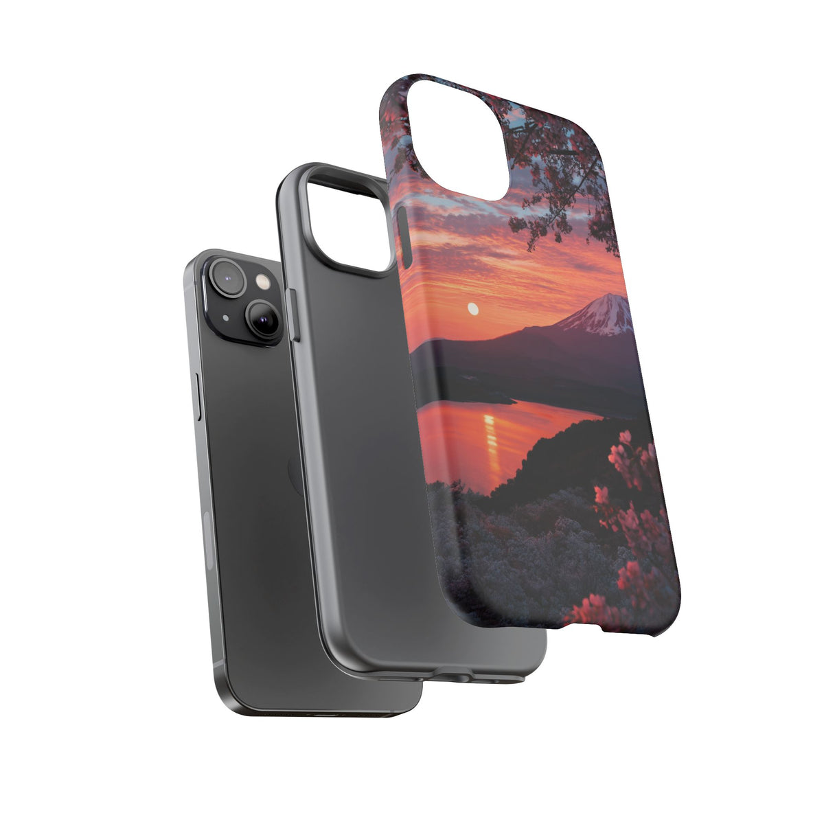 Fuji Moonlit Sakura iPhone Tough Phone Case