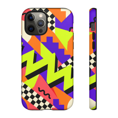 Acid Arcade iPhone Tough Case | Bright Retro Geometry