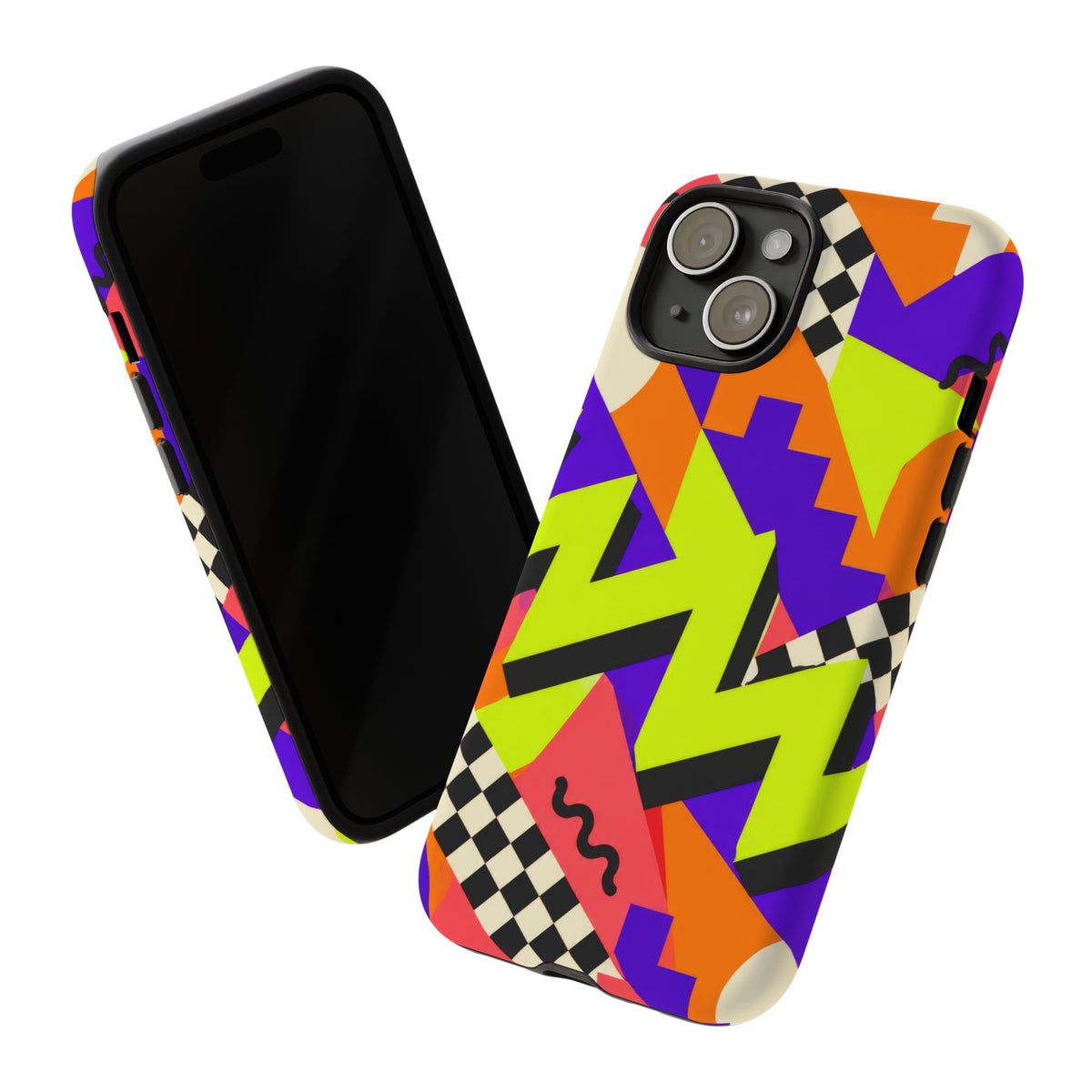 Acid Arcade iPhone Tough Case | Bright Retro Geometry
