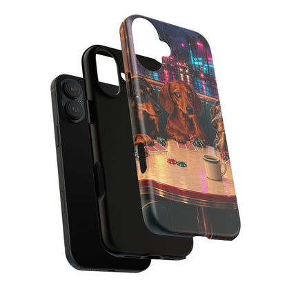 All-Night Aces iPhone Tough Case | dachshund poker