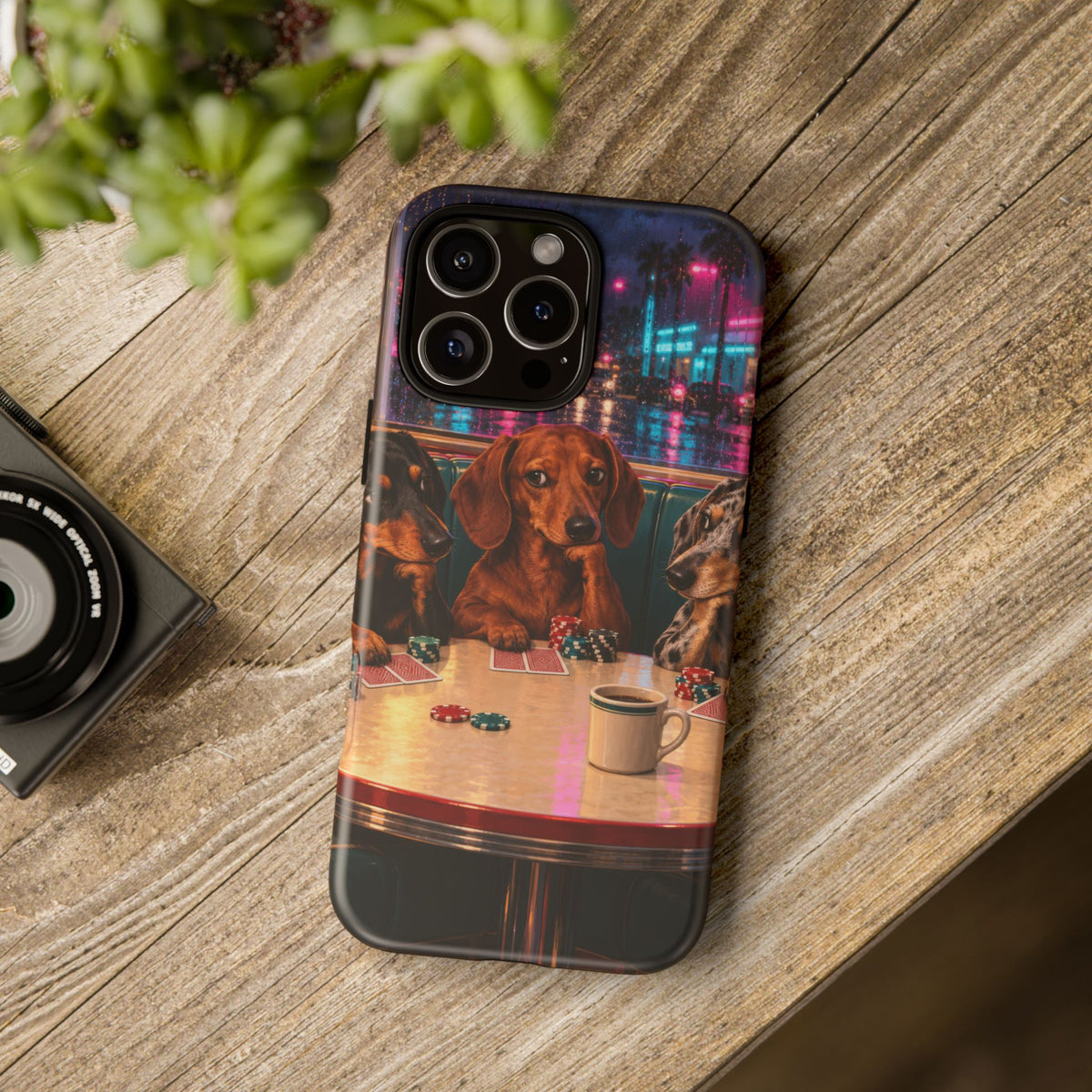 All-Night Aces iPhone Tough Case | dachshund poker
