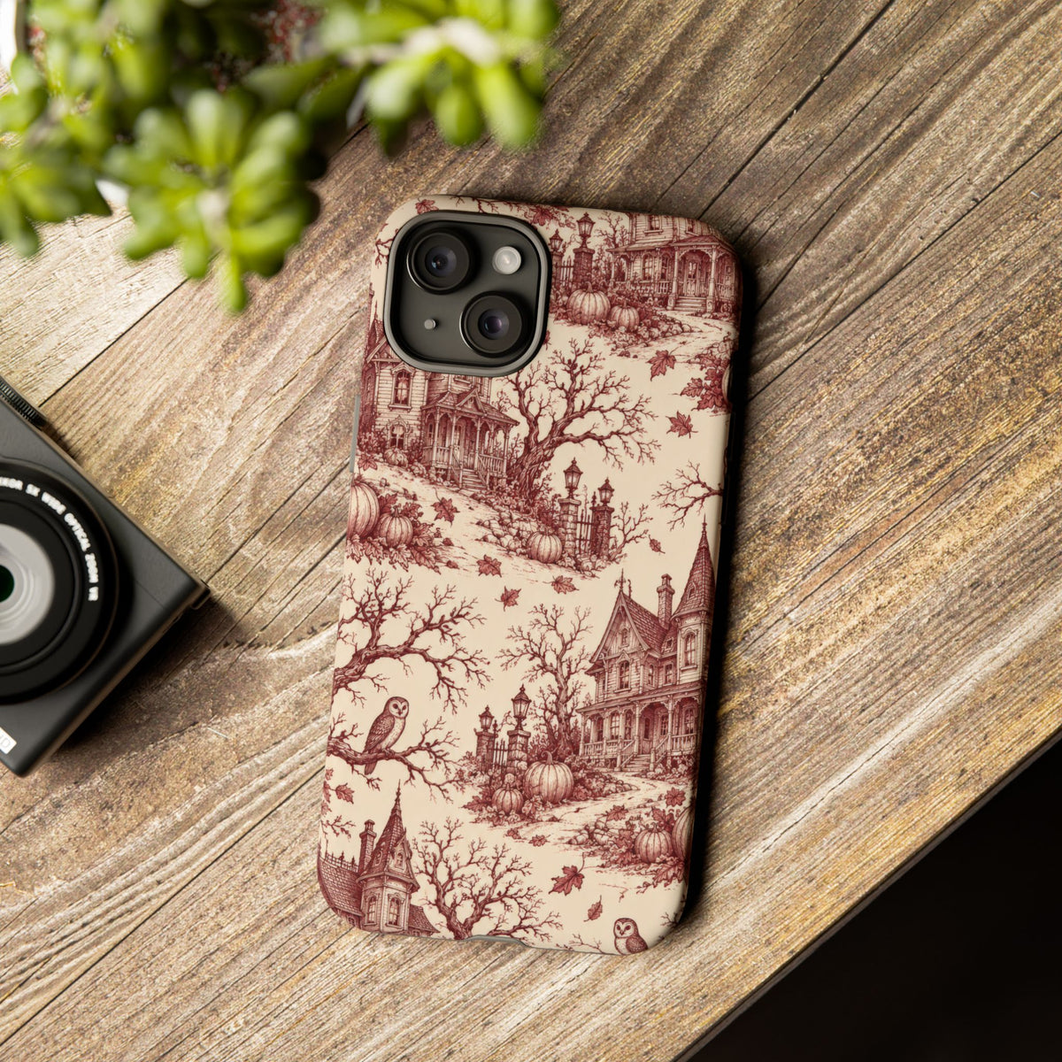 Haunted Estate Toile iPhone Tough Case | halloween toile