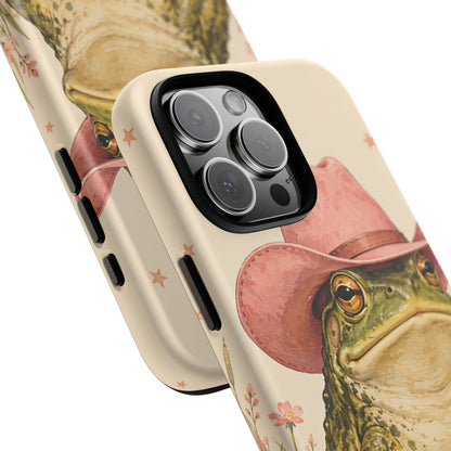 Cowboy Frog iPhone Tough Case | Pink Hat Bullfrog
