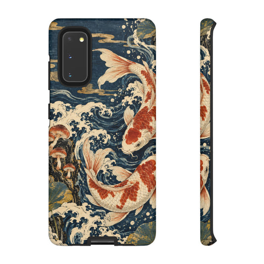 Indigo Current Samsung Galaxy Tough Case | Woodblock Koi