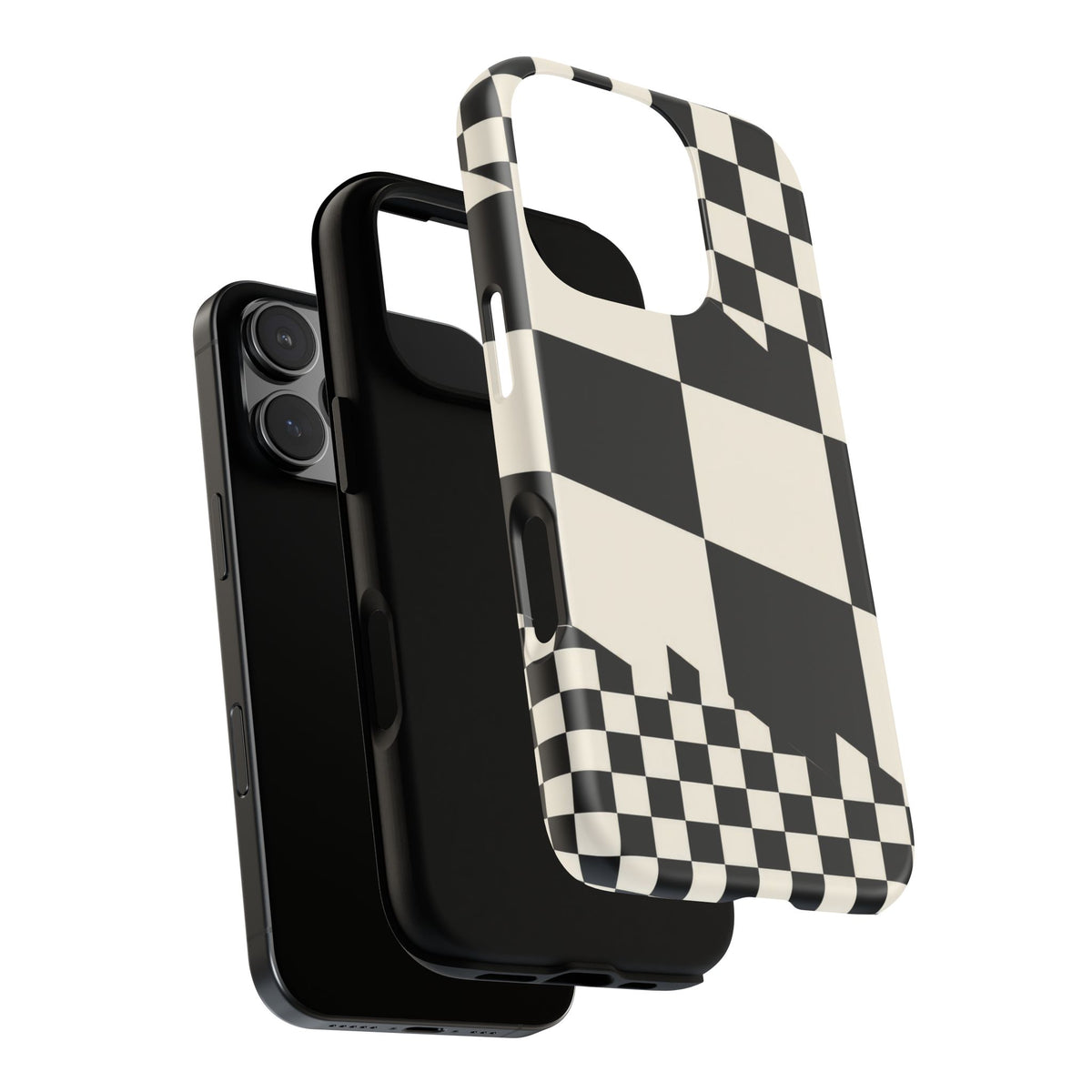 Check Shift iPhone Tough Case | Black & White Checkerboard