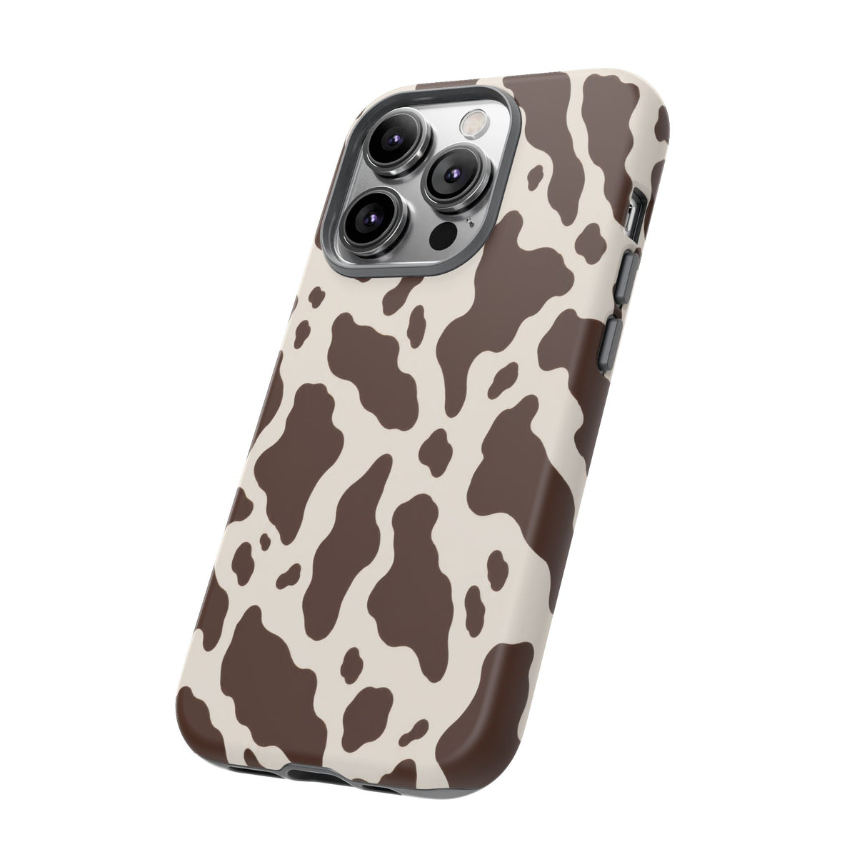 Cocoa Ranch iPhone Tough Case | Brown Cow Print