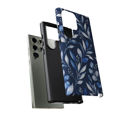 Blue Hour Botanical Samsung Galaxy Tough Case | Blue Botanical Leaf Pattern