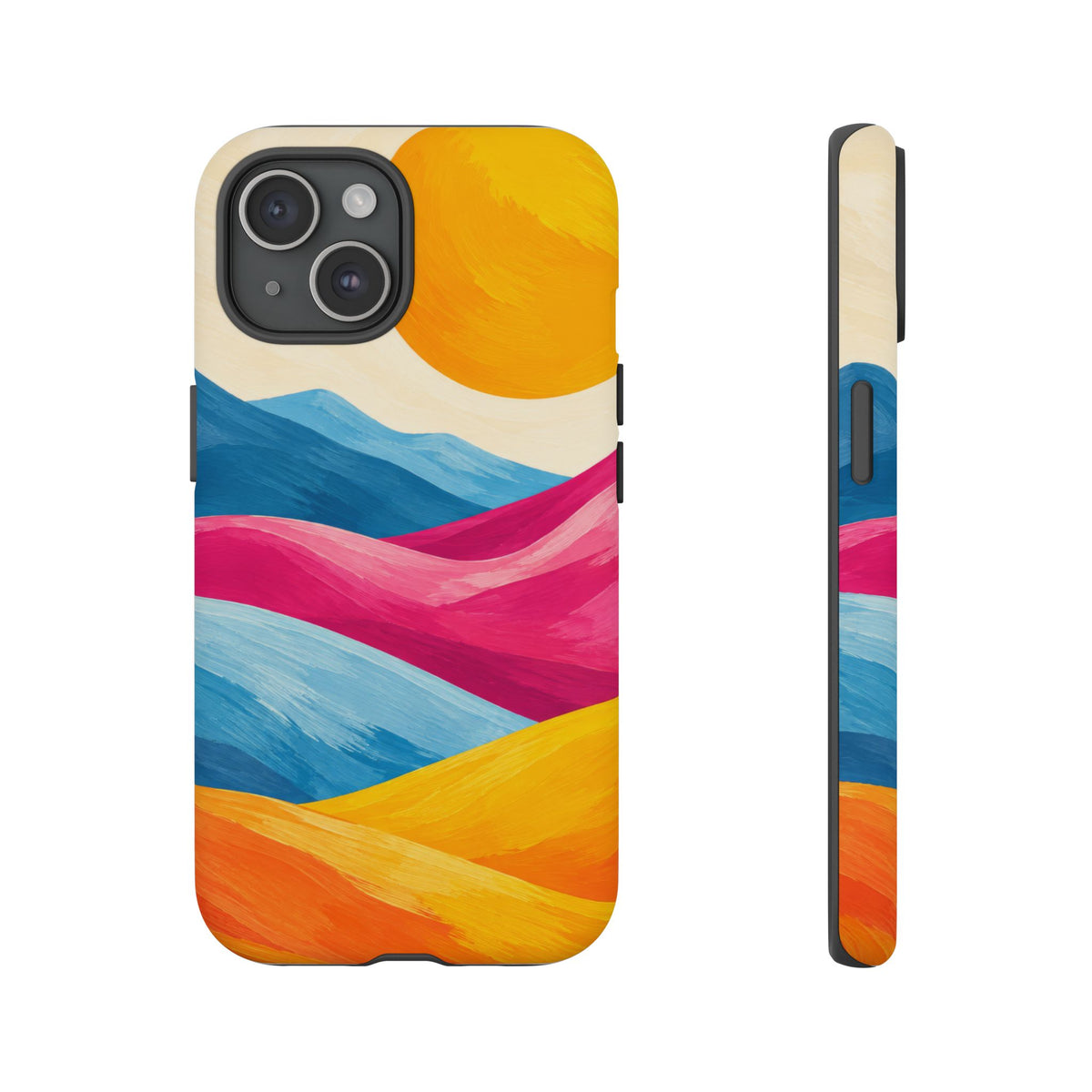 Golden Drift iPhone Tough Case | colorful hills
