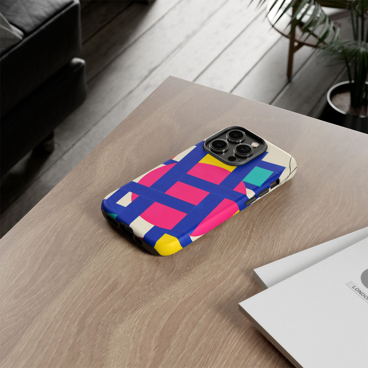 Chromatic Mischief iPhone Tough Case | Geometric Color Block Art