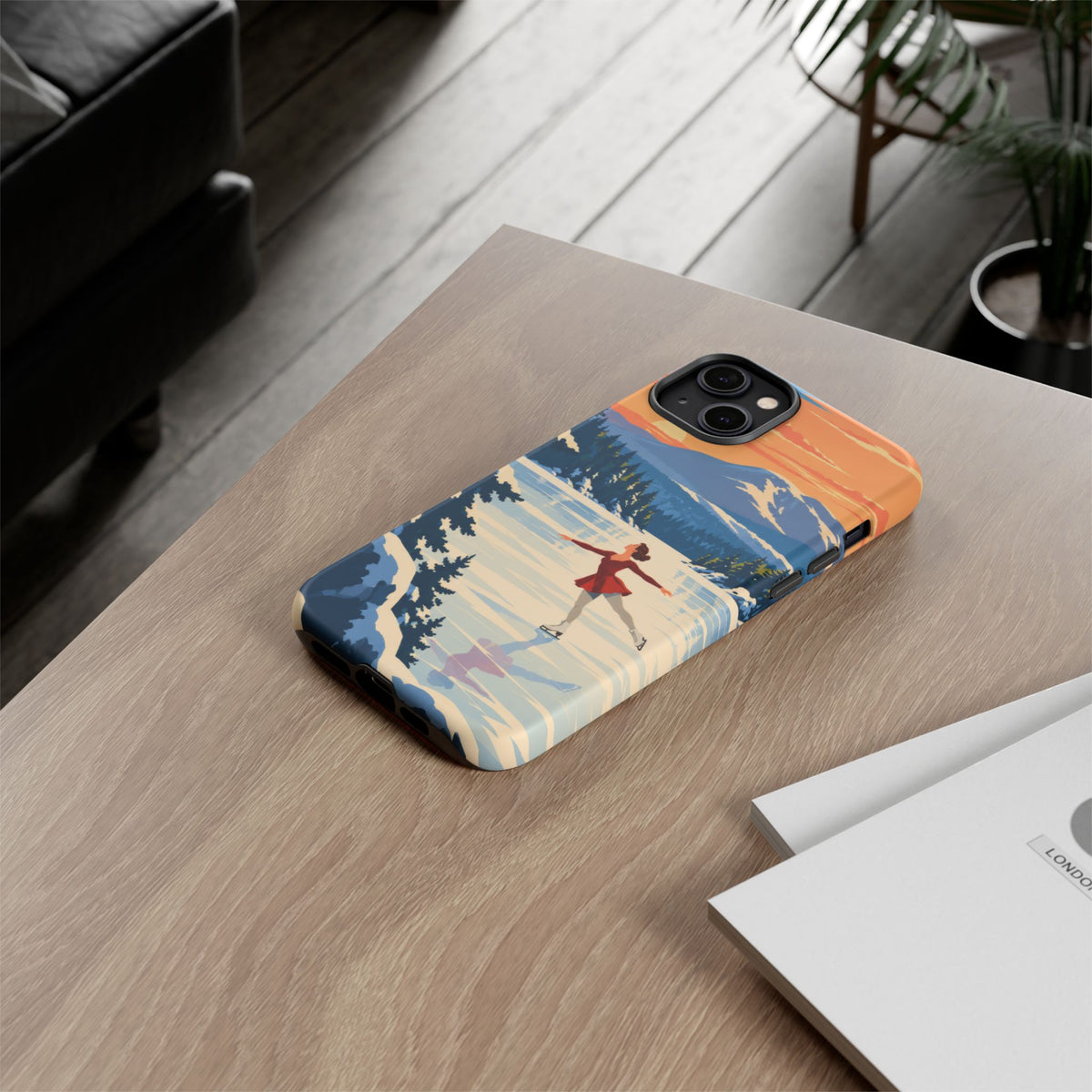 Lake Placid Skater — Winter Glide iPhone Tough Case