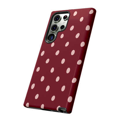 Burgundy Polka Dot Samsung Galaxy Tough Case | Mulberry Confetti