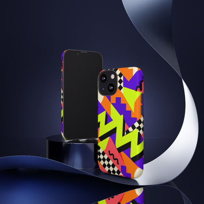 Acid Arcade iPhone Tough Case | Bright Retro Geometry