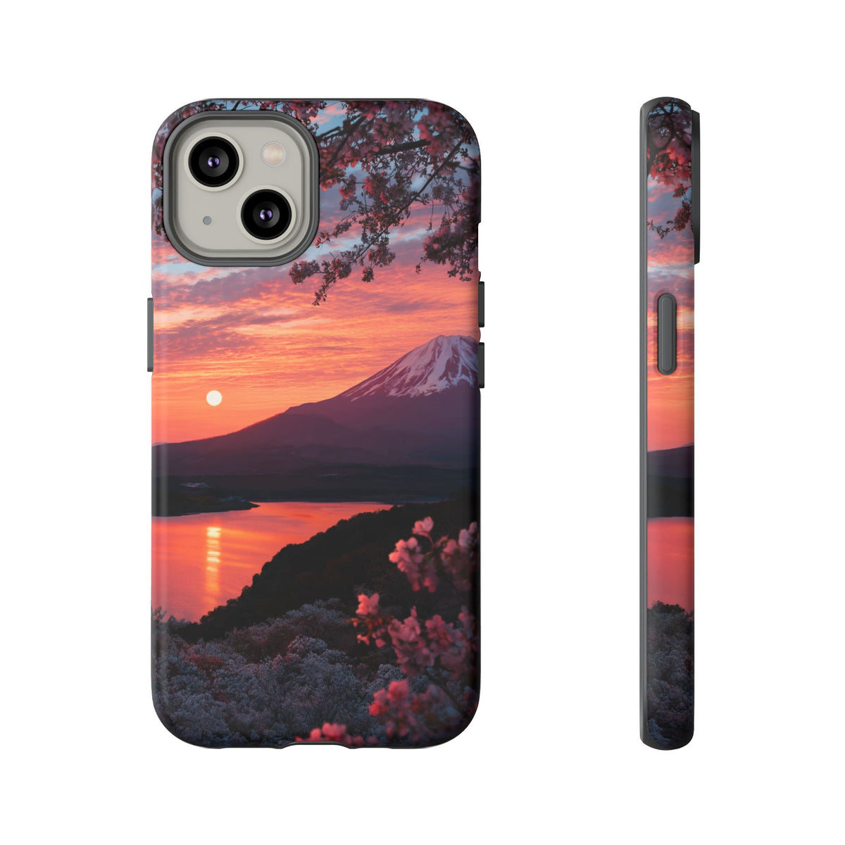 Fuji Moonlit Sakura iPhone Tough Phone Case